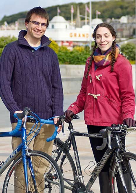An image of two cyclists - joe and sarah
