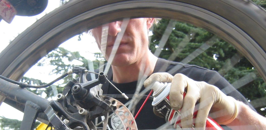 Close up of bike mechanic