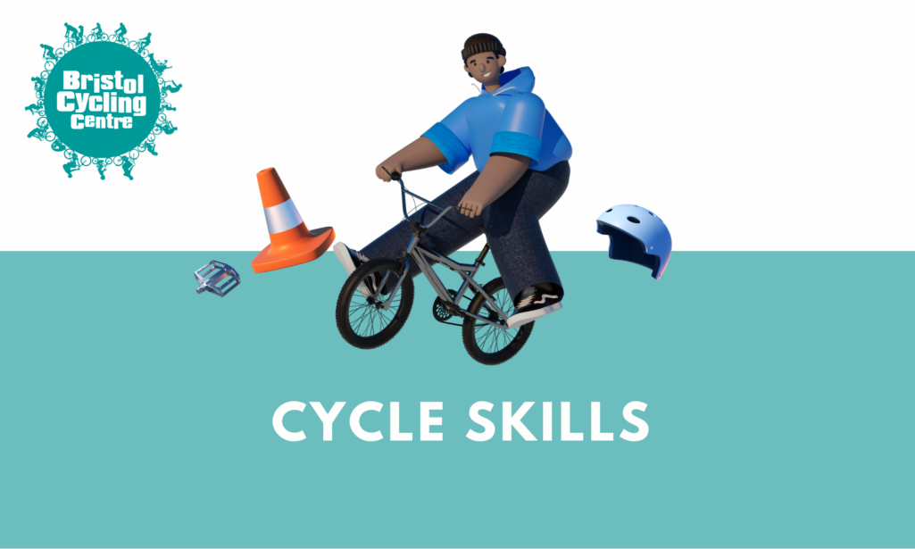 Illustration of person doing skills on a BMX