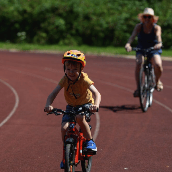 Young child riding a bike