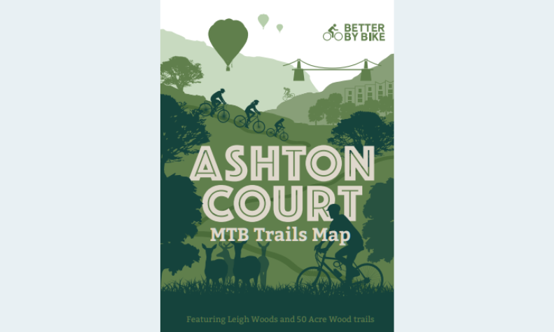 Illustration of mountain biking in Ashton Court bristol