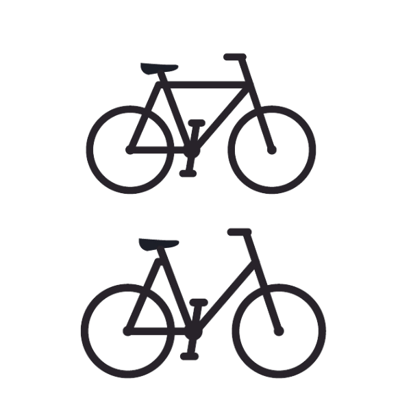 Illustration of step through and regular bike
