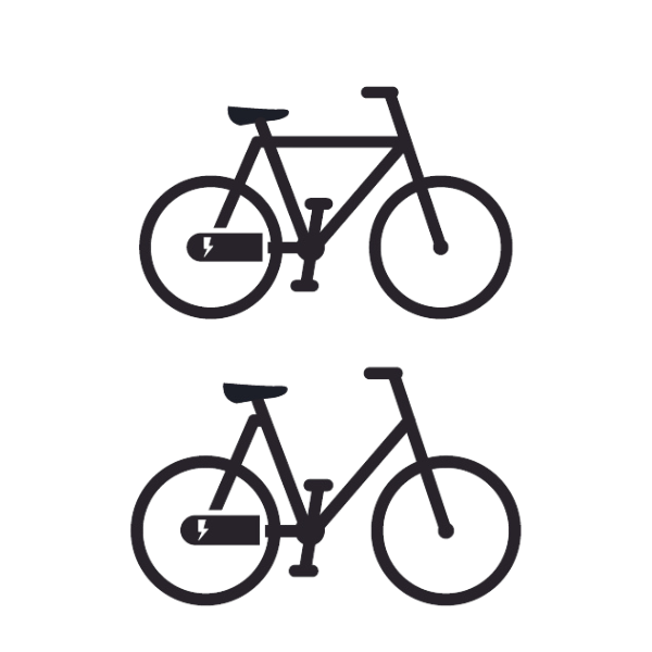 Illustration of e bikes
