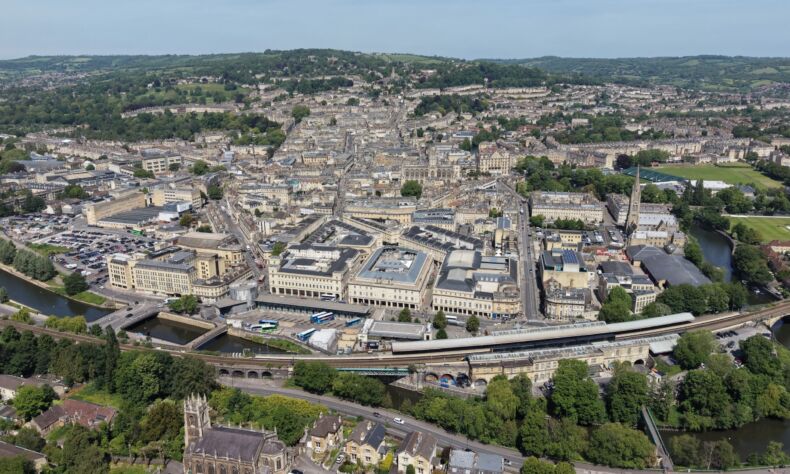Bath City Centre ariel photo