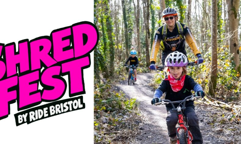 Women and child mountain biking in Bristol's Ashton Court